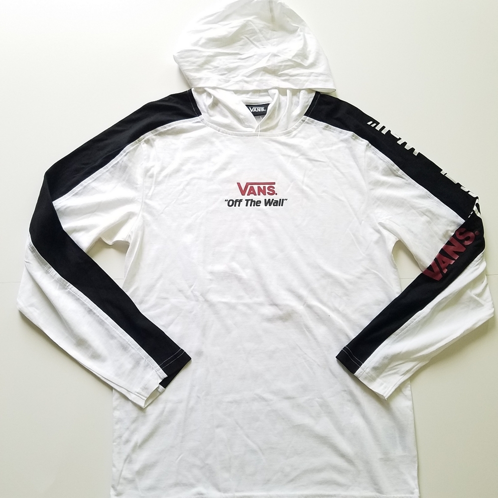 Vans "Off the Wall" white hooded long sleeves size kids Large